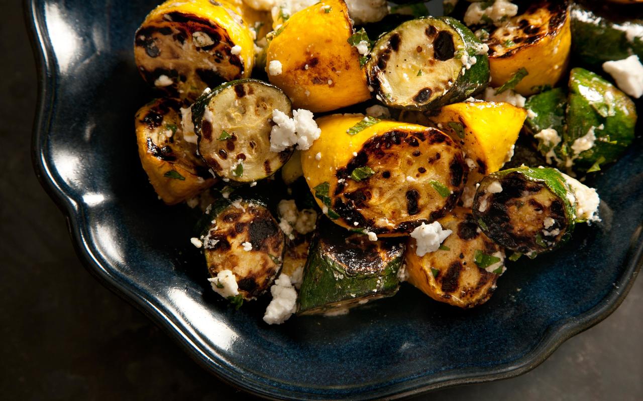 Grilled Summer Squash and Herbs: Zucchini Grilled in Foil Pockets Make an Easy Summer Vegetable.