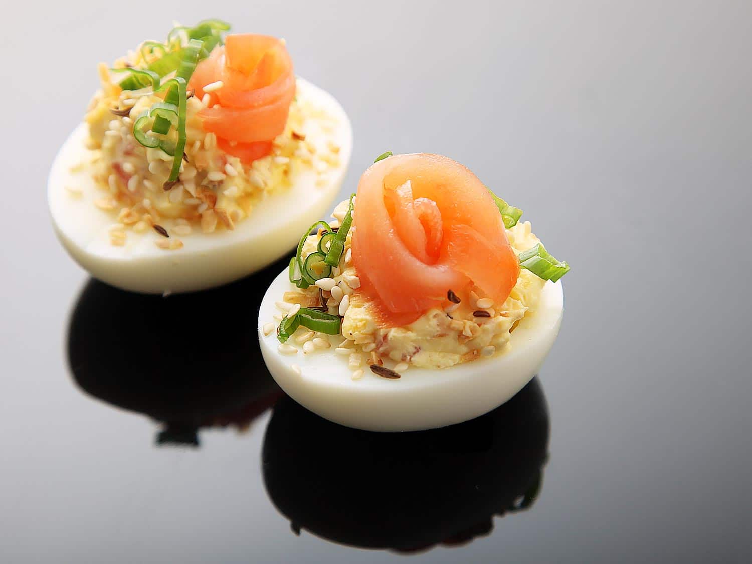 Salmon Deviled Eggs: A healthy deviled eggs recipe, perfect for Easter lunch.