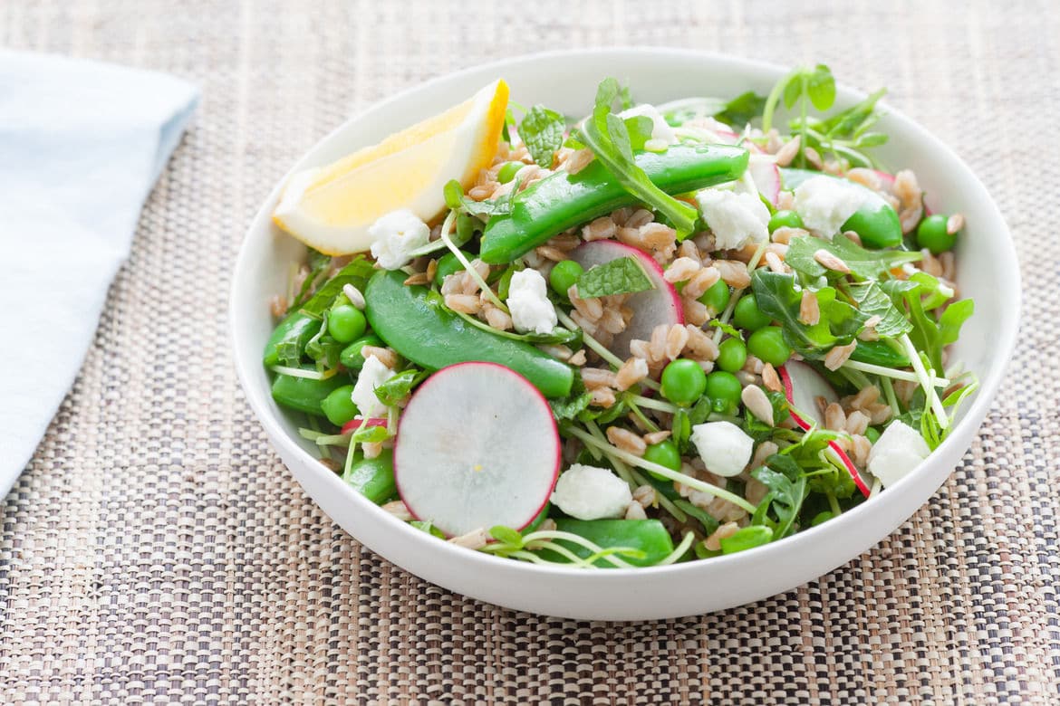 Pea Salad: An easy salad recipe with frozen peas, onions and nuts.