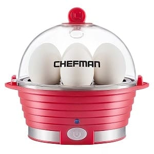 Chefman RJ24-V2-Red Modern Stylish Design Electric Countertop Egg Cooker