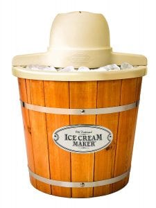 Nostalgia ICMP400WD 4-Quart Electric Wood Bucket Ice Cream Maker