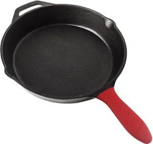 Utopia Kitchen Pre Seasoned Cast Iron Skillet with Silicone Hot Handle Holder