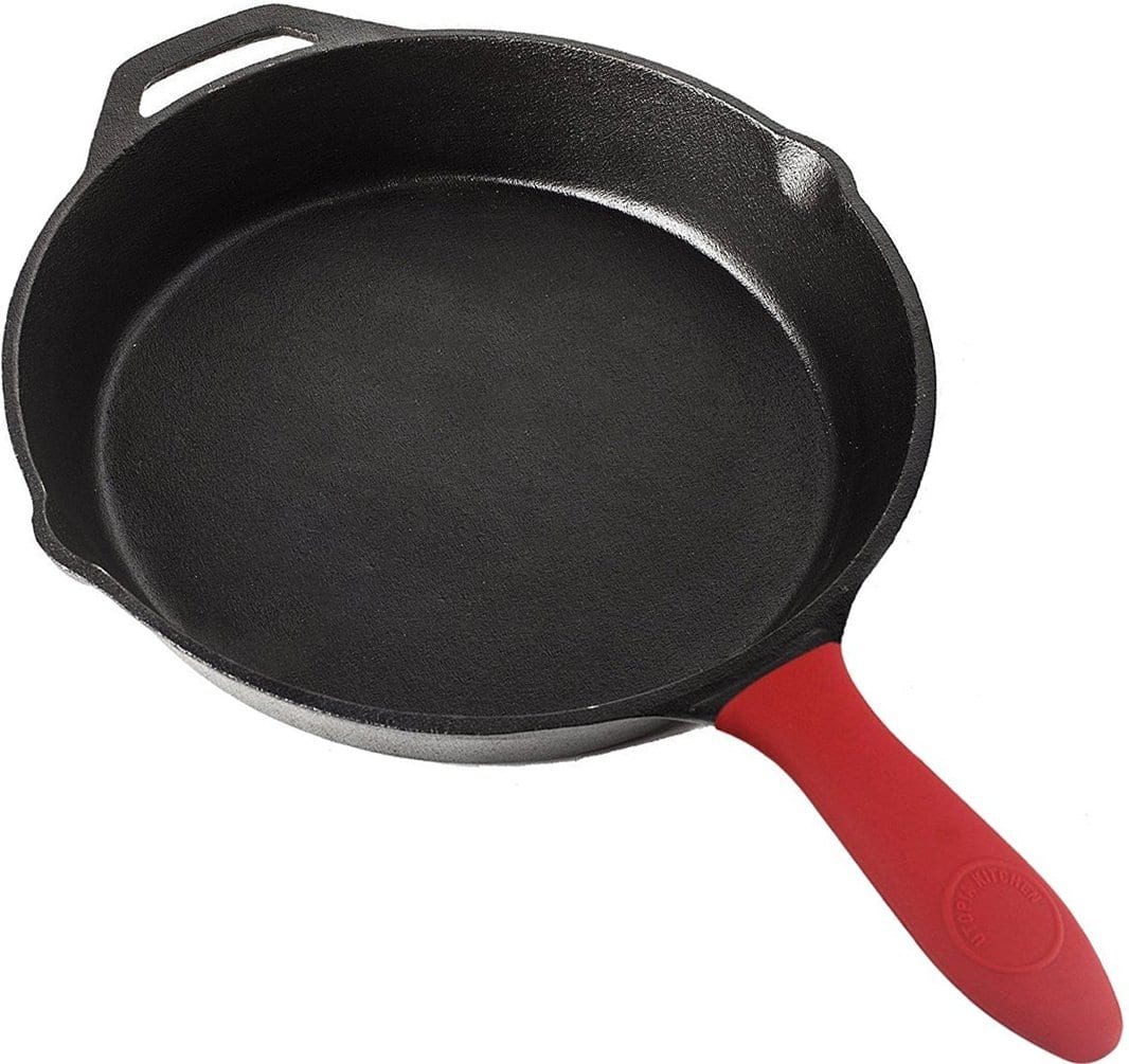 Utopia Kitchen Pre Seasoned Cast Iron Skillet with Silicone Hot Handle Holder