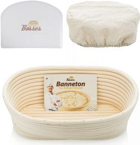 Best Design Bread Bosses 10 inch Oval Banneton Proofing Basket Set