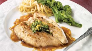 Stuffed Turkey Cutlets with Roasted Garlic Mashed Potatoes