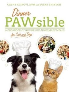 5 Best Dog Food Cookbooks for your Kitchen Dinner PAWsible A Cookbook of Nutritious, Homemade Meals for Cats and Dogs by Chaty Alinovi Product Image