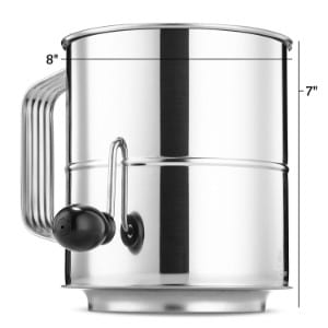 5 Best Flour Sifters for your Kitchen ChefGiant Flour Sifter 8 Cup Baking Tool Rotary Hand Crank Style product image
