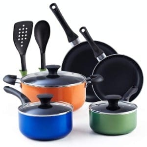 5 Best Cook N Home Cookware for your Kitchen Cook N Home 02602 Stay Cool Handle, Multicolor 10 Piece Nonstick Cookware Set Product Image