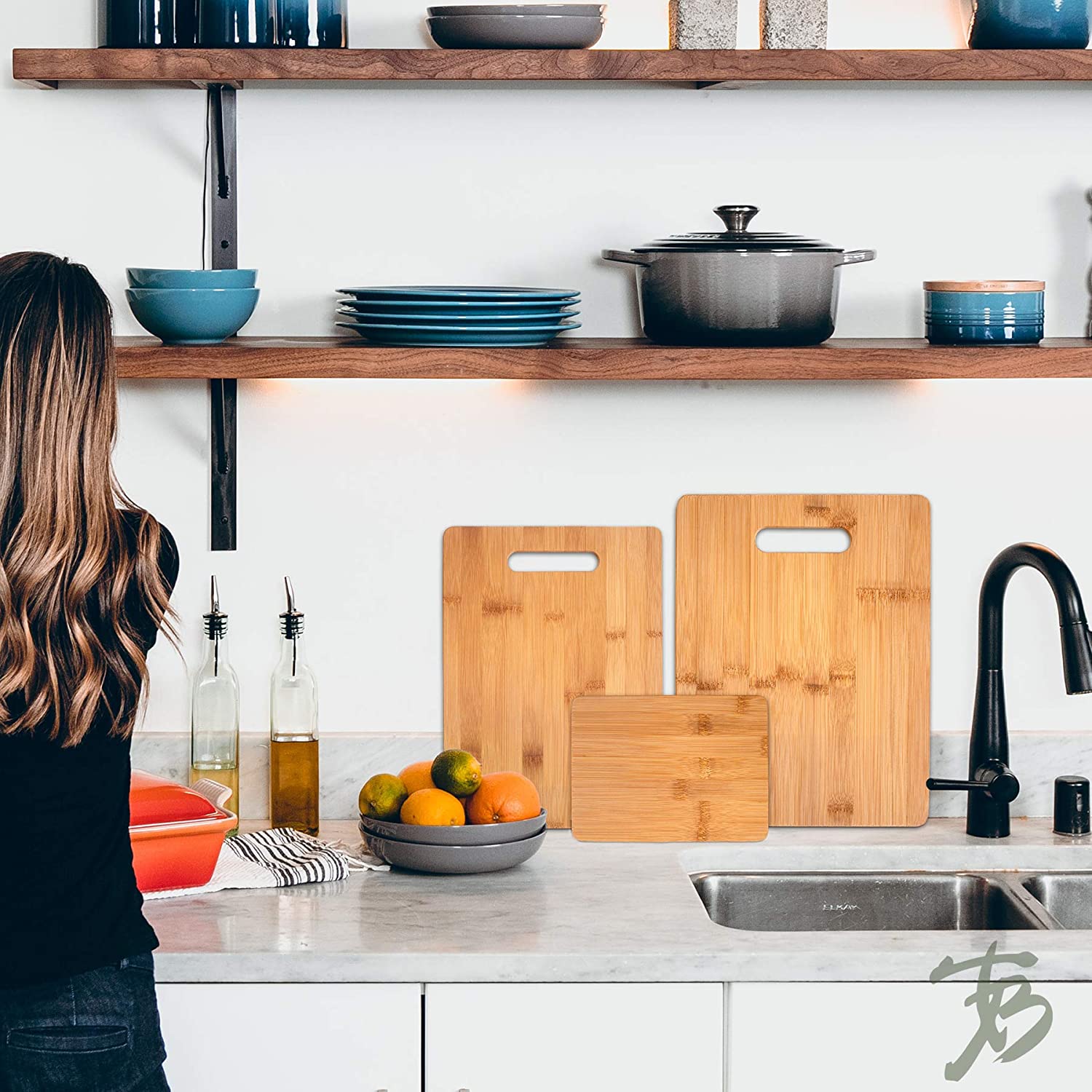 Totally Bamboo 3-Piece Bamboo Serving and Cutting Board Set