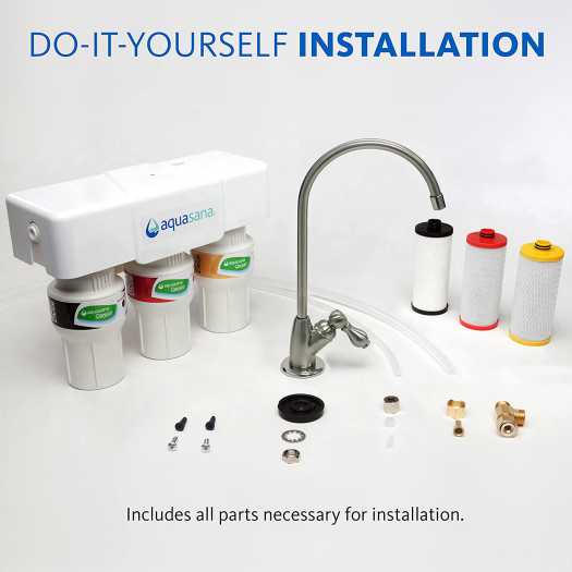 Aquasana AQ-5300.56 3-Stage System with Chrome Faucet under sink water filter