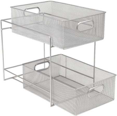 Mind Reader 2 Tier Metal Mesh Storage Baskets