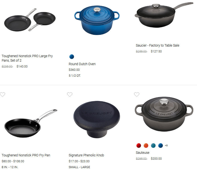 Le-Creuset Beautiful Cookware is Available on 70 % Discount