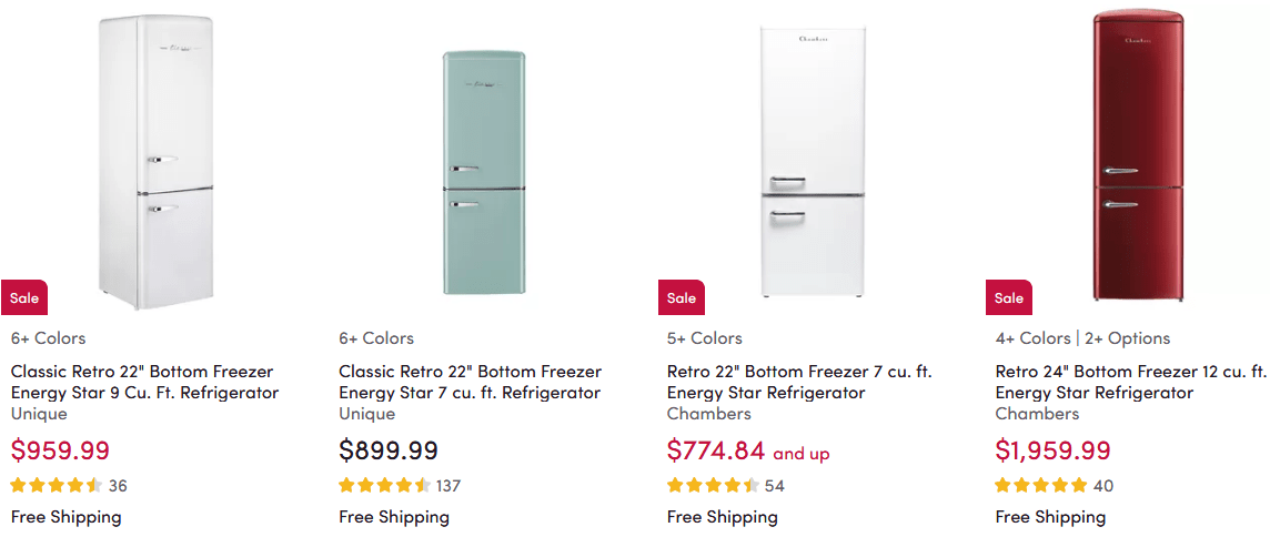 Classic Retro Freezer/ Refrigerator on Sale on Wayfair