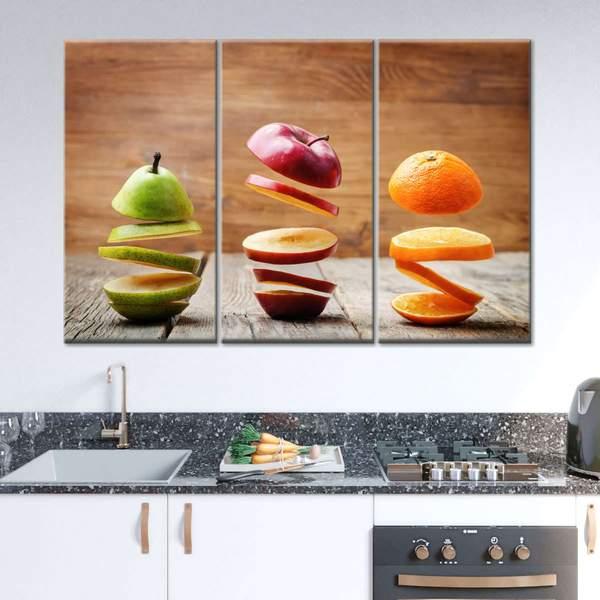 Essential Elements for Improving a Modern Kitchen Décor Slices of Fruit Multi Panel Canvas Wall Art